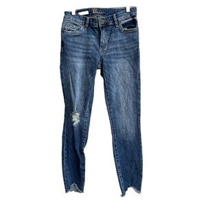 Kut From The Kloth Womens Jeans Size 2 Blue Carlo Ankle Skinny Raw Hem‎ Mid Rise
